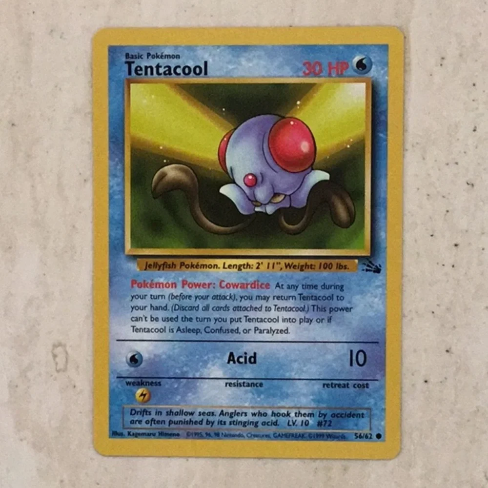 1999 Pokemon Cards Venonat Grimer Zubat Rattata Tentacool Ekans Lot Of 7 TCG